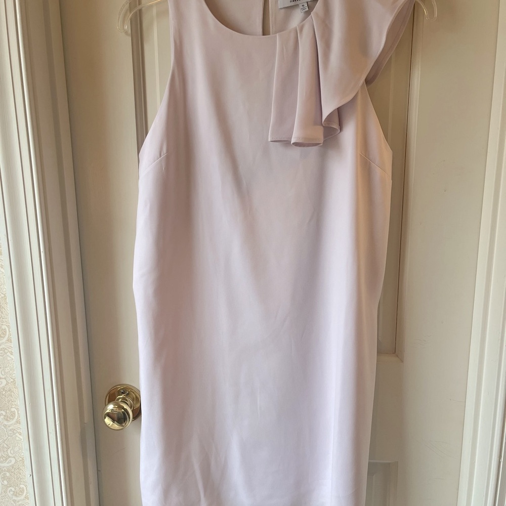 Cocktail - Party Dress - pale lavender dress w/one shoulder ruffle